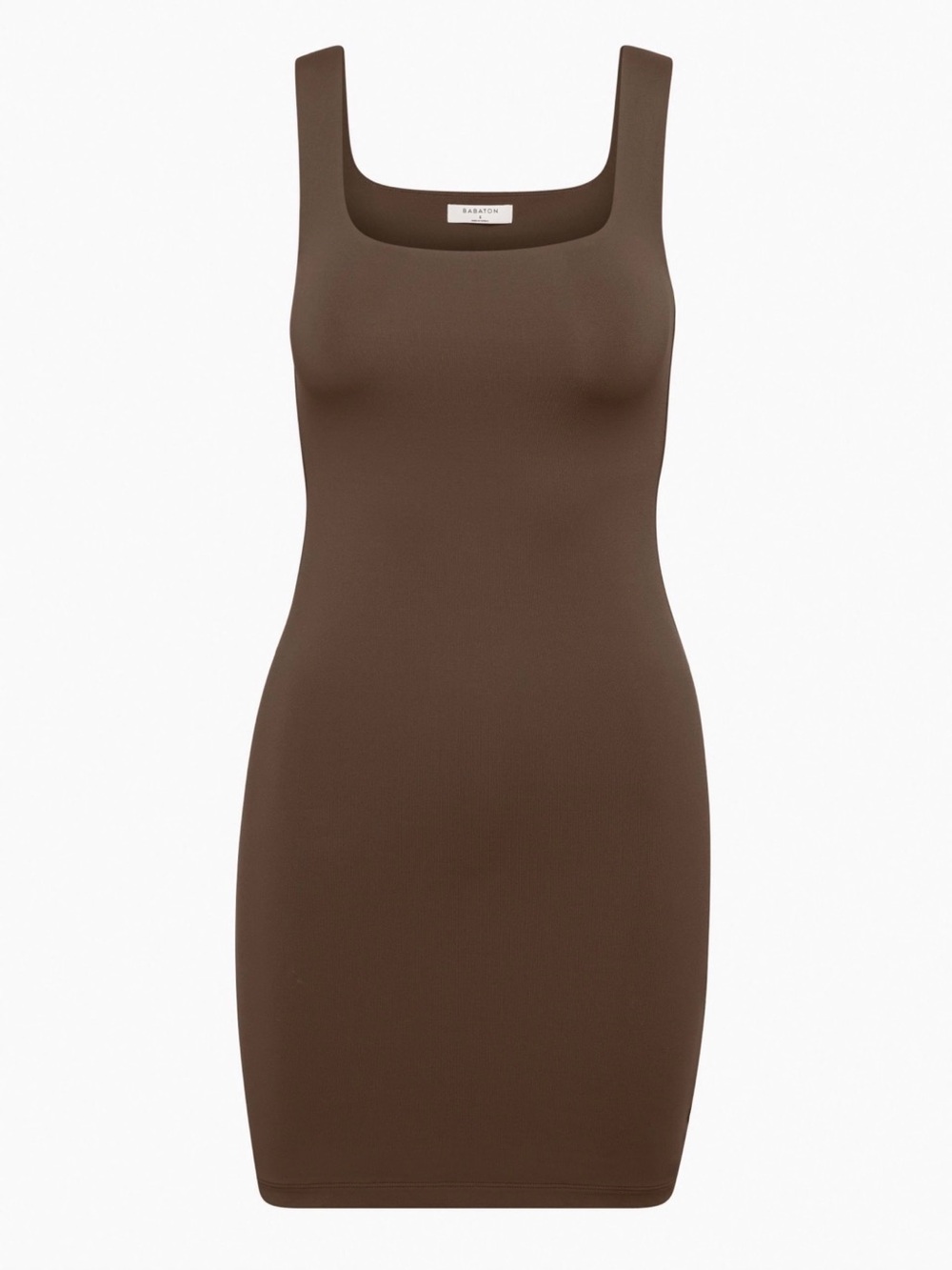 Aritzia Chocolate Brown Square-Neck Tank Mini Dress